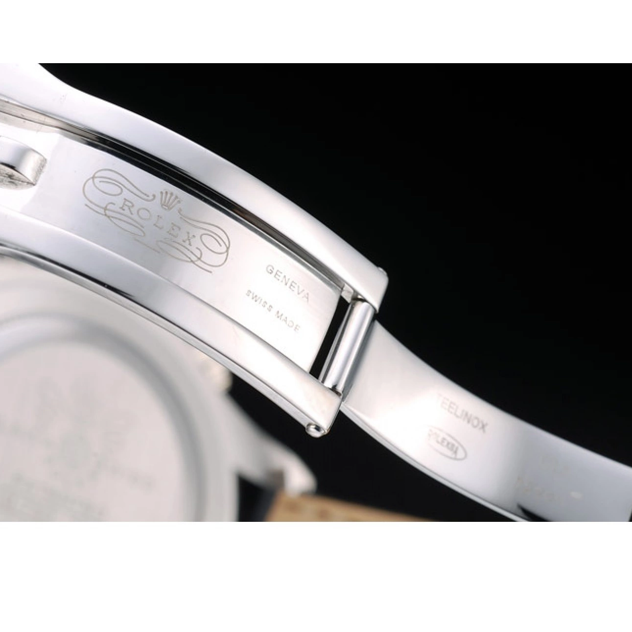 Aaa replica watch Case Steel Black Dial Rolex Daytona Stainless Blue Strap Leather 0625